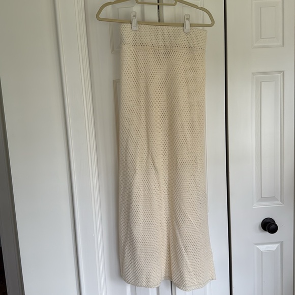 Johanna Ortiz Cream Ecru waffle Knit Straight Maxi Skirt size XS - Picture 1 of 7